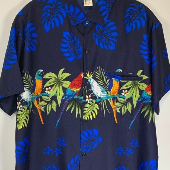 Paradise Collection Parrot Short Sleeve Hawaiian Shirt - Picture 1 of 5
